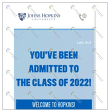 陈同学 恭喜陈同学被约翰·霍普金斯大学录取